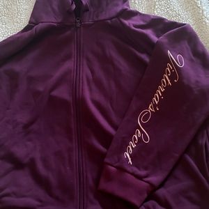 Victoria's Secret burgundy zip front hoodie Size XL